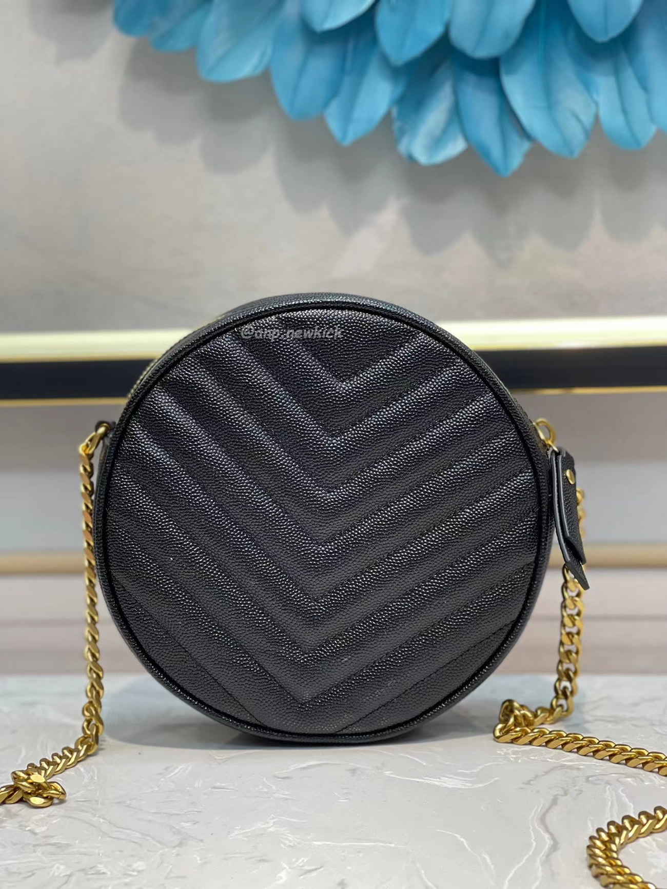 Saint Laurent Circular Quilted Crossbody Bag (3) - newkick.vip